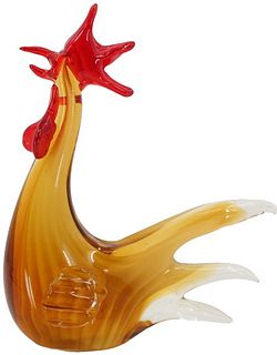 Murano Style Blown Glass Seated Hen