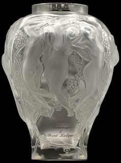 Lalique Vase 1995 Hommage a Rene Lalique