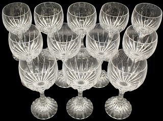 12 Pc Baccarat Massena Water Goblet Art Glass
