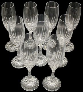 9 Pc. Baccarat "Massena" Crystal Fluted Champagnes