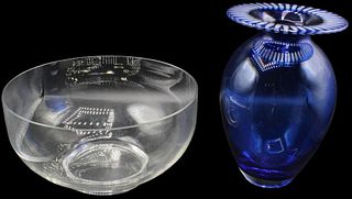 Tiffany & Co. Glass Vase & Bowl