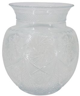 Cut Crystal Wide Rimmed Flower Vase