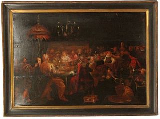 Large 19th C Old Master 'Belshazzar's Feast'
