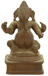 Antique Indian God Ganesha Bronze Sculpture