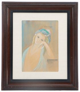 Marie Laurencin 1883-1956 French Gouache Portrait