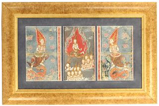 Thailand Wall Paintings Fold Creases now Framed
