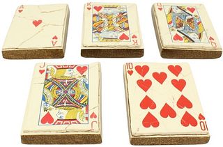(5) Frank Colson Ceramic Playing Card Tiles