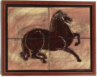 Frank Colson Framed 4 Tiles Of Horse