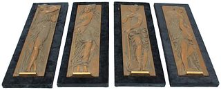 4 Bronze Wall Plaques By Ferdinand Barbedienne
