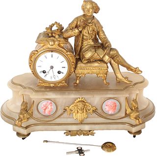 Antique French Figural Mantle Clock