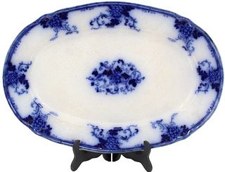 Antique Royal Blue Porcelain Oval Platter