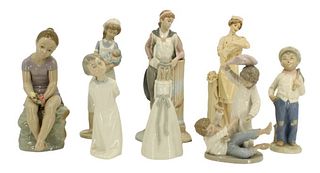 (7) Lladro / (1)  Armani Porcelain Figureens