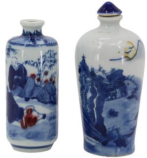 (2) Porcelain Snuff Bottles