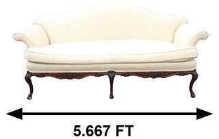 Antique Style Camelback Sofa with Unique Legs