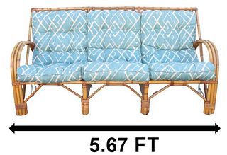 1930s Paul Frankl Style Bamboo / Rattan Sofa