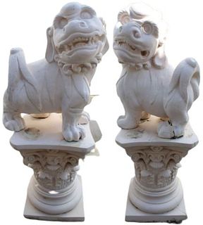Pair of Foo Dogs On Stands AS IS