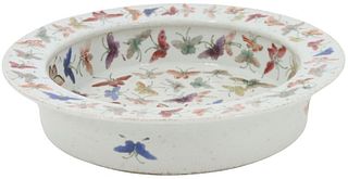 Chinese Famille Rose Basin Butterfly Pattern