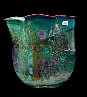 James Nowak Large Art Glass Vase