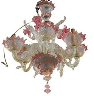 Six Light Murano/ Venetian Glass Chandelier