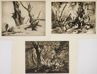3 John E. Costigan (1888-1972) etchings