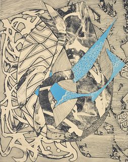 Frank Stella SWAN ENGRAVING BLUE Etching