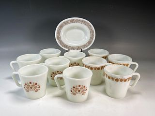 PYREX MUGS BUTTERFLY GOLD & SUMMER IMPRESSIONS