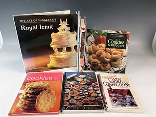 7 BOOKS ON PIES, TARTS, CANDY, CAKE ICING, COOKIES AND BISCOTTI