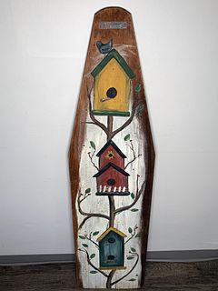 HAND PAINTED WOODEN RID-JID BIRDHOUSE IRONING BOARD