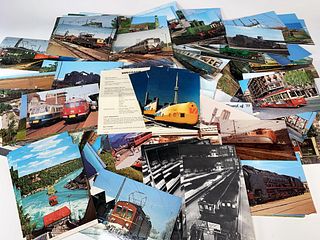 LOT OF TRANSPORTATION POST CARDS TRAIN TROLLEY