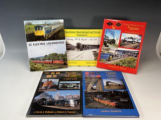 5 BOOKS ON TRAINS TRACKSIDE, READING RR, AC ELECTRIC LOCOMOTIVES