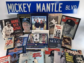 LARGE MICKEY MANTLE LOT SIGNED BOOK