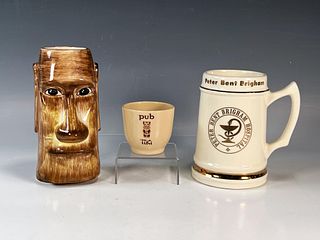 TIKI BAR CUPS & PETER BENT BRIGHAM HOSPITAL STEIN 