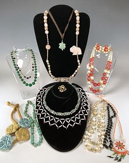 LARGE LOT OF JEWELRY JADE GOLD AND STERLING
