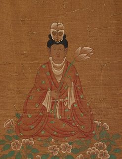 Chinese Buddha Painting on Silk