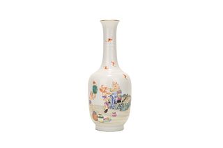 A Famille Rose Zhongkui Story Bottle Vase