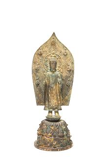 A Northern Wei Dynasty Gilt-Bronze Statue of Buddha