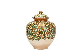 A Sancai-Glazed Jar with Cover