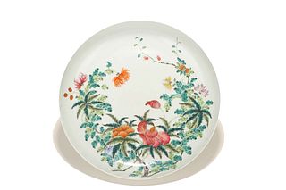 A Famille Rose Flower Plate