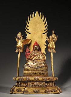A Gilt Bronze Statue of Tsong-Kha-Pa