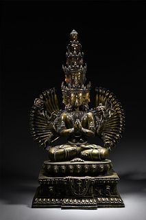 A Copper Alloy Statue of Eleven-Faced Avalokitesvara