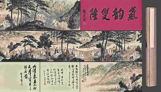 Attributed To Fu Baoshi, Chinese Figure Story Painting Paper Hand Scroll