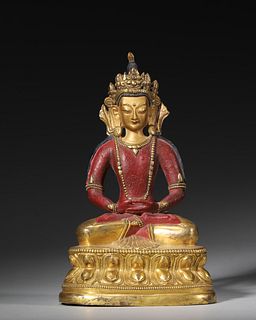 A Gilt Bronze Statue of Amitabha