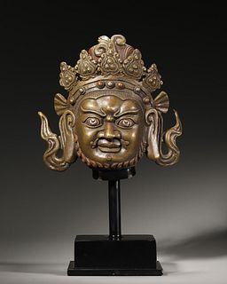 A Copper Alloy Jambhala Head of Bodhisattva