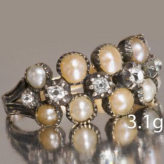 ANTIQUE PEARL AND DIAMOND RING