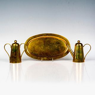 3pc Mid Century Modern Mexican Brass Tea Set