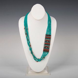 Vibrant Native American Hand-Woven Bead Necklace