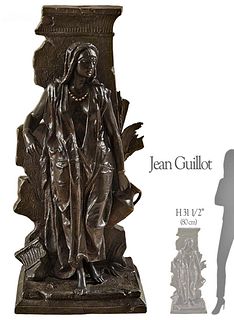 Large 19th C. (French, 1865-1911) J.Guillot Orientalist Figural Bronze Statue