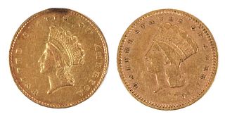 Two Gold Dollars, Type II and III 