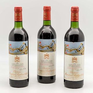 Chateau Mouton Rothschild 1981, 3 bottles