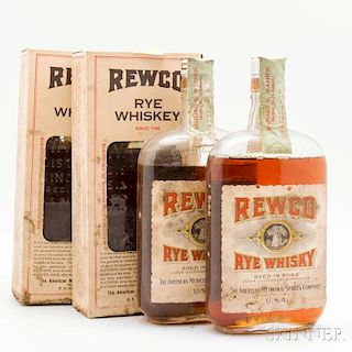 Rewco Rye Whiskey 15 Years Old 1917, 4 pint bottles (oc)